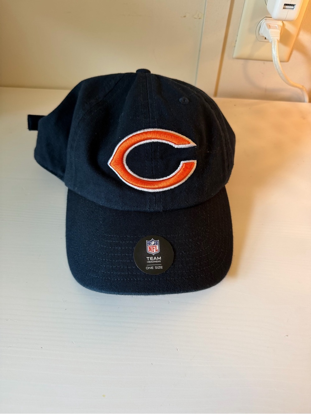 Chicago Bears Navy Baseball Cap with Orange Logo
